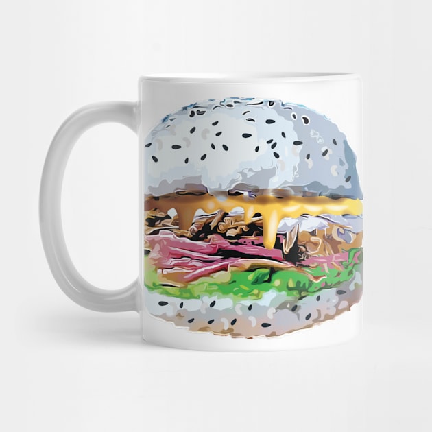 Sushi Burger Burgushi Food Fad Meme Hamburger by alltheprints